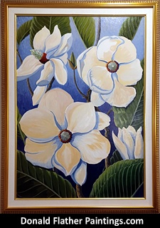 'Dogwoods - PF83' original historical Canadian painting by FCA Canadian Artist Donald Flather