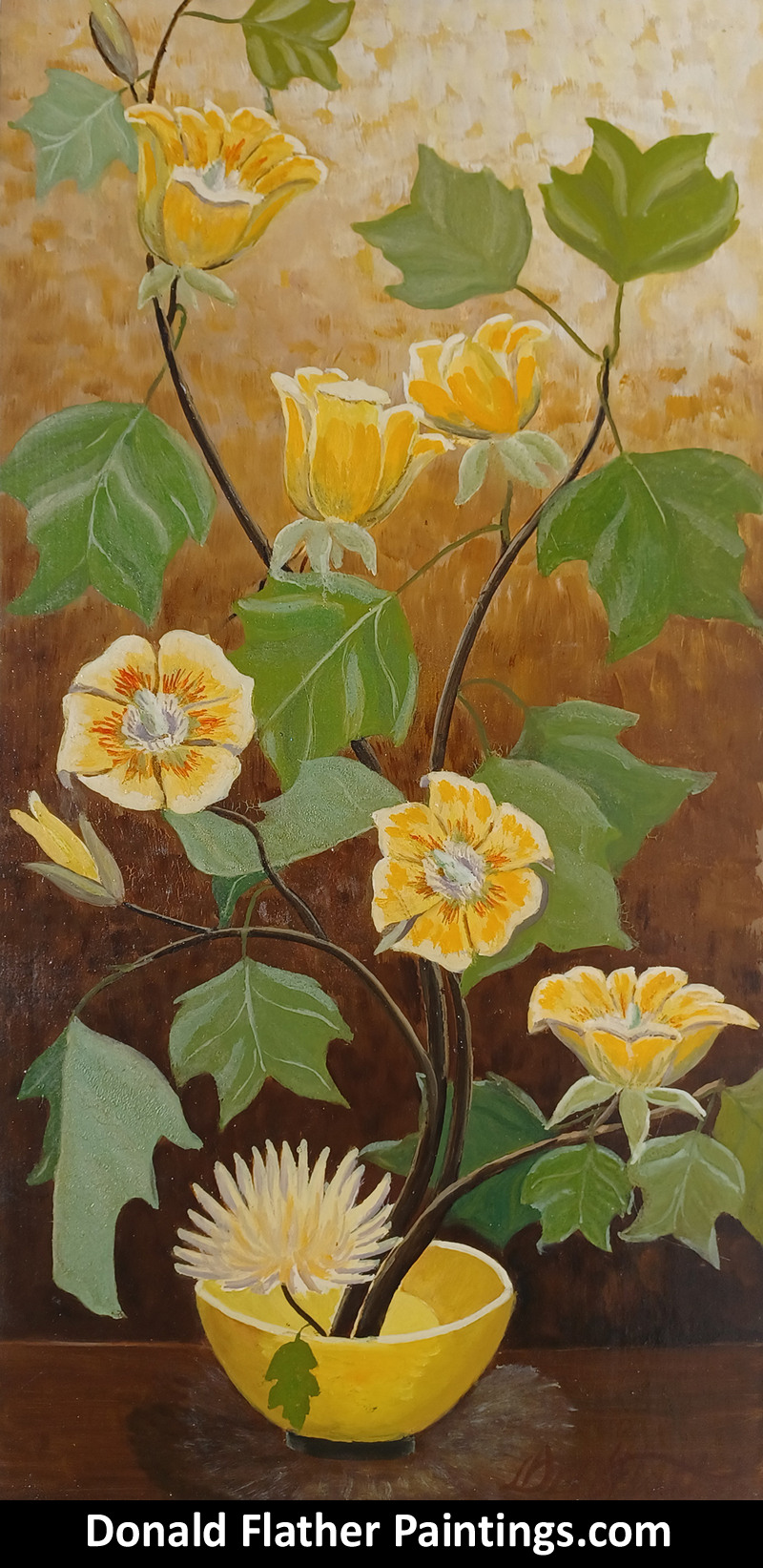 Chrysanthemum Bowl original Donald Flather painting for sale