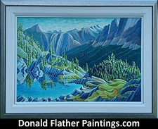Mountian Pool South of the Three Valley Gap in the Rocky Mountains landscape painting for sale