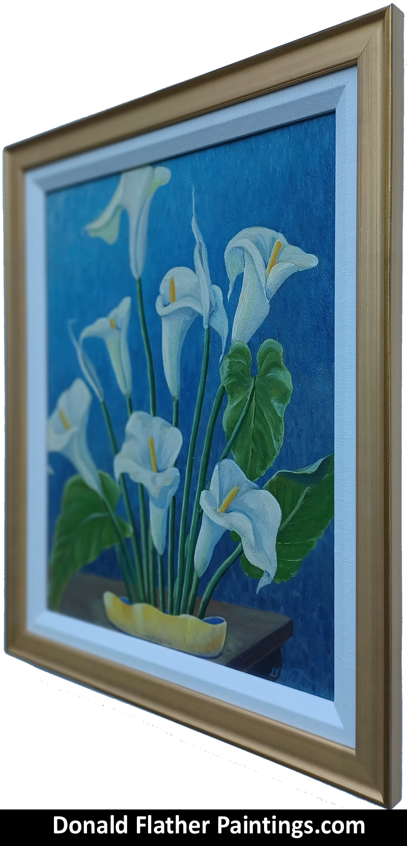 Dr. DM (Donald McIntosh) Flather original Canadian oil floral painting titled 'White Lillies'