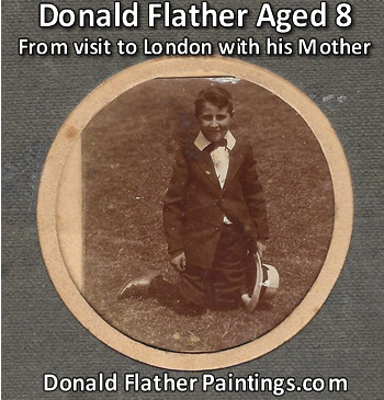 Click for a larger picture of Donald Flather, age 8 during a trip to London, England with his Mother