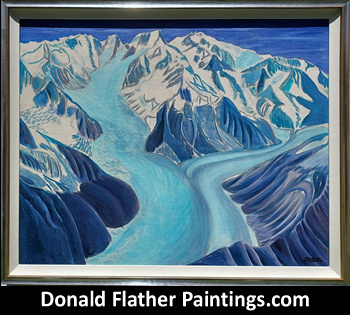 DM Flather original Canadian oil painting titled CO 16 Radiant Glacier Scimitar Glacier