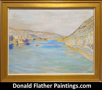DM Flather original Canadian oil painting titled  SHU 13 Little Shuswap River