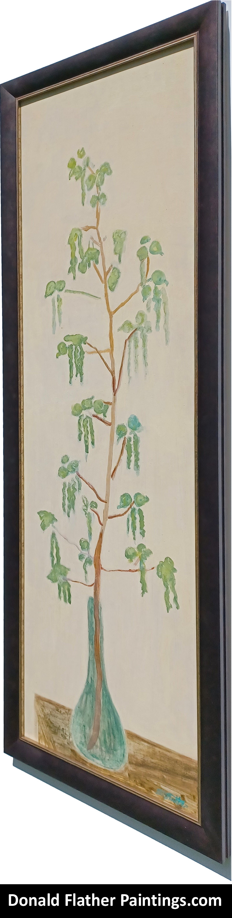 Dr. DM (Donald McIntosh) Flather original Canadian oil floral Untitled painting framed side view