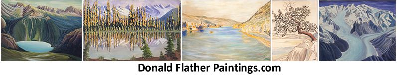 Dr. DM (Donald McIntosh) Flather Original Landscape, Seascape, Floral and Abstract Oil Paintings from across Canada and the Arctic/ Baffin Island. Donald was a Federation of Canadian Artists founding member and Colleague of the Canadian Group of Seven Painters.